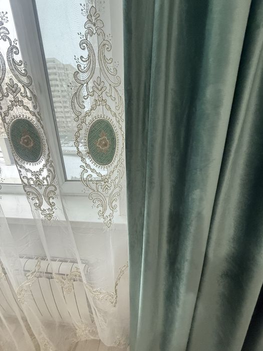 Шторы темно зеленого цвета