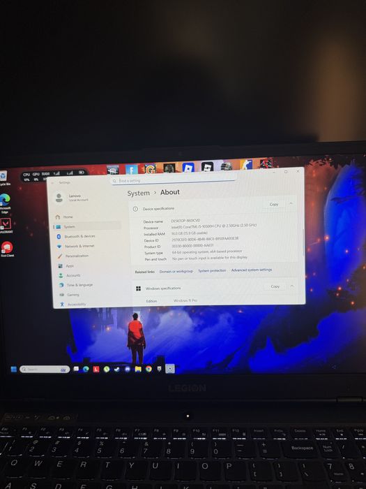 Laptop lenovo legion 5 rtx 3050TI