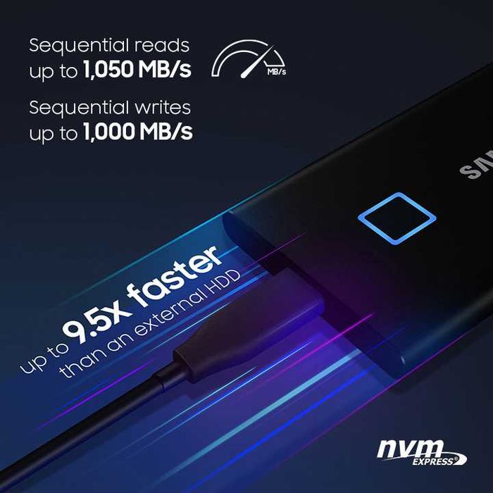 Samsung T7 Touch 2TB tashqi SSD disk