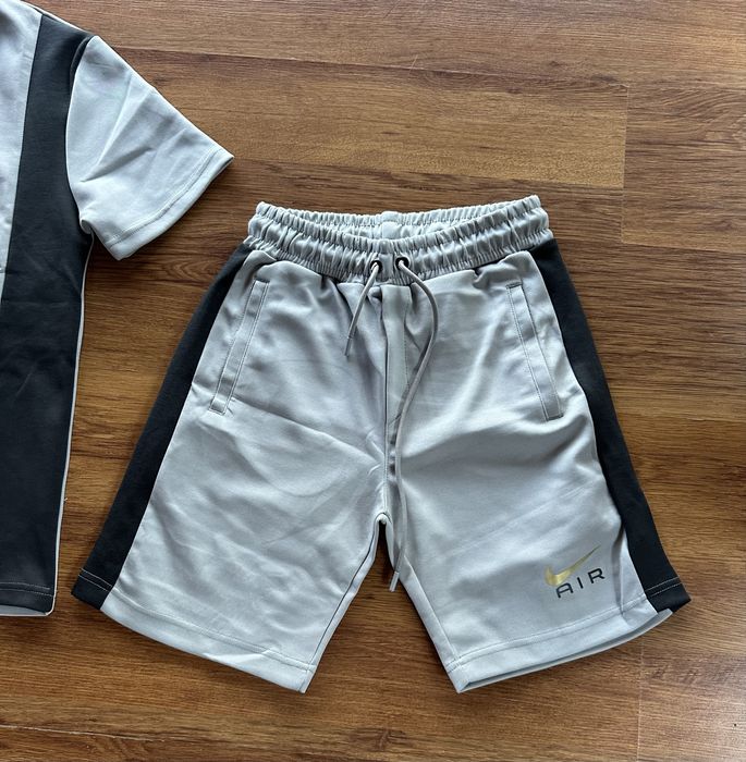 Мъжки,памучен,къс комплект Nike в сиво със златно лого