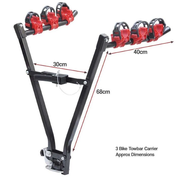 Вело стойка за багажник на автомобил с теглич - 3 велосипеда.