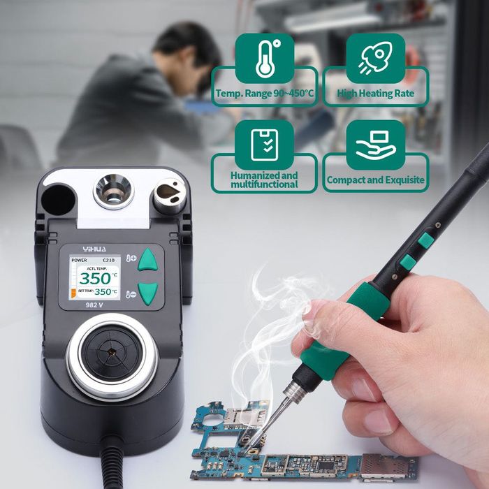 Statie de lipit YIHUA 982 V compatibila cu varfuri JBC C210