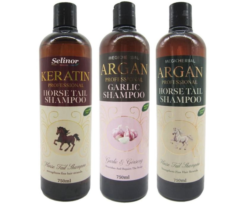 Конски шампоан и шампоан с чесън 750мл