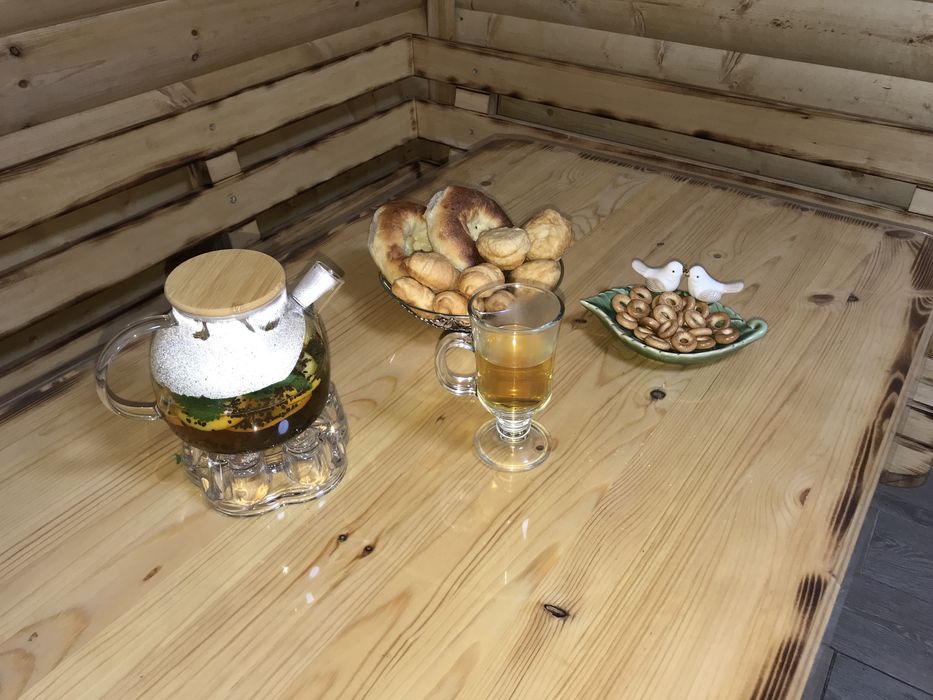 Банька на дровах с уличным бассейном