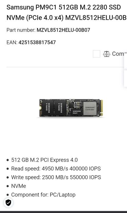 Ssd nvme Samsung/ 512gb  impecabile -testate 100% ok.