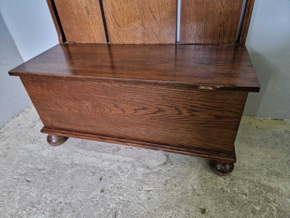 Винтидж дървено портманто с огледало и сандък