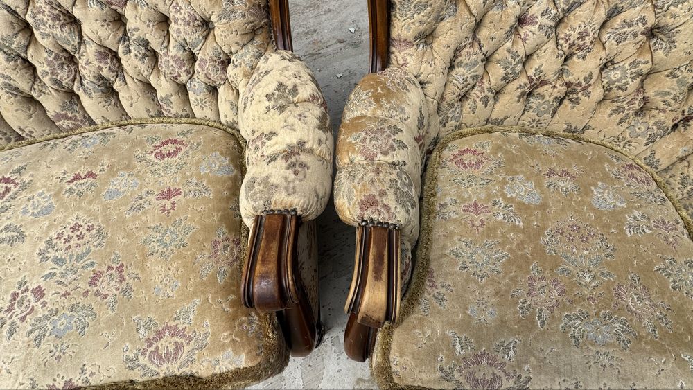 Set 2 fotolii si canapea deosebit vintage stare exceptionala