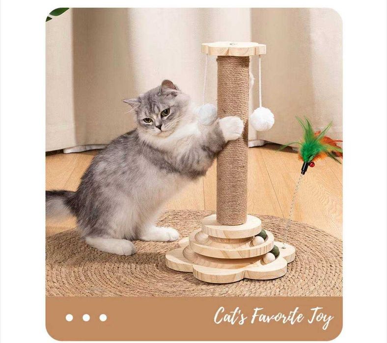 Катерушка -  Игрален комплект за котки, Дърво, Многоцветен. НОВ