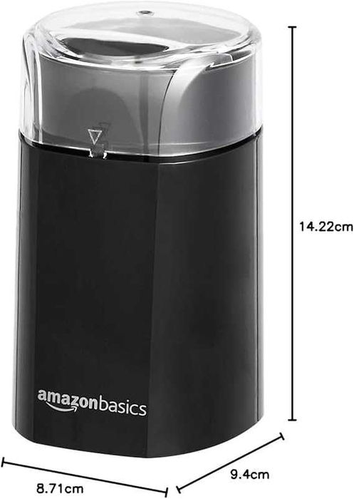 Електрическа мелница за кафе на зърна Amazon Basics, черна