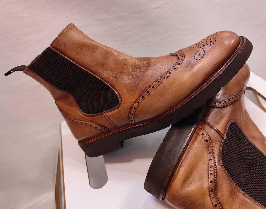 Ghete chelsea 44.5 45 de lux Ortiz & Reed  piele naturala moale