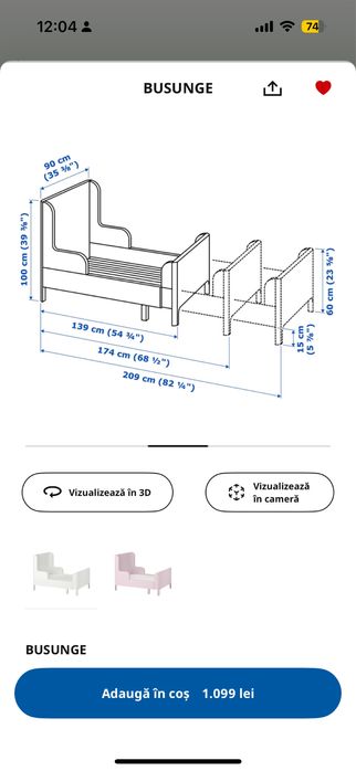 Pat ikea copii si saltea