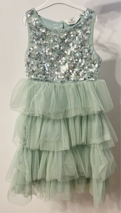 Рокля с тюл и пайети H&M 7-8г.