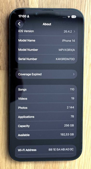 КАТО НОВ - iPhone 14, 256GB, Midnight, 6GB RAM