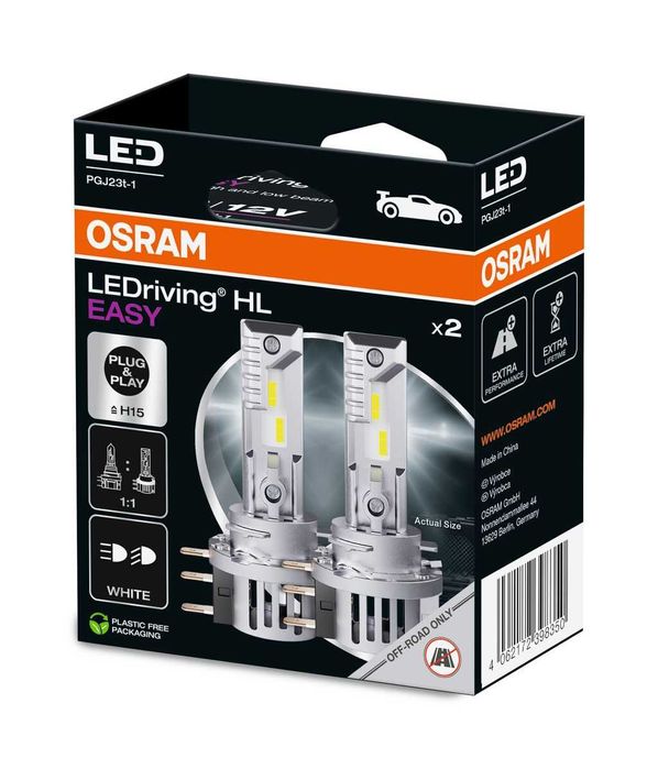 LED Крушки Osram H15/Х15 LEDRIVING HL EASY 12V, 16W, 6500K
