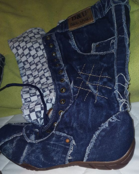 2 perechi ghete noi nr. la alegere, material de blugi/jeans/denim negru sau bleumarin