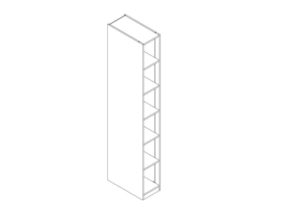 Модулен гардероб с рафтове и LED осветление – 30 см