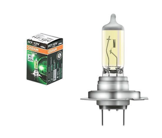 Bec auto halogen Osram H7 12V; 55W; allseason super; 30% mai multa lumina; galben; Px26d; 64210ALL, 1 buc