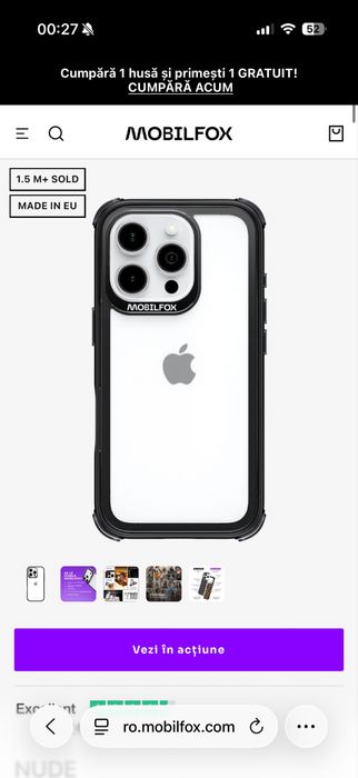 Vand husa iphone 16 pro Mobilfox NUDE