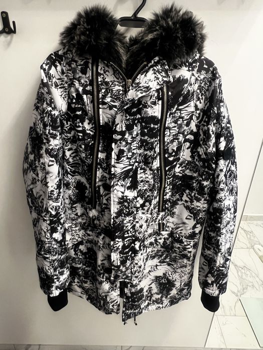 Parka lunga de iarna pentru barbati cu blana eco, L