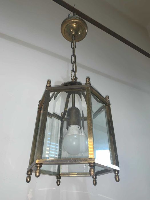 Aplica tava hol/terasa din bronz cu sticla cristal