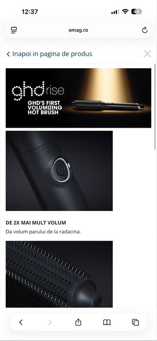 Ondulator profesional GHD Rise Volumising Hot Brush