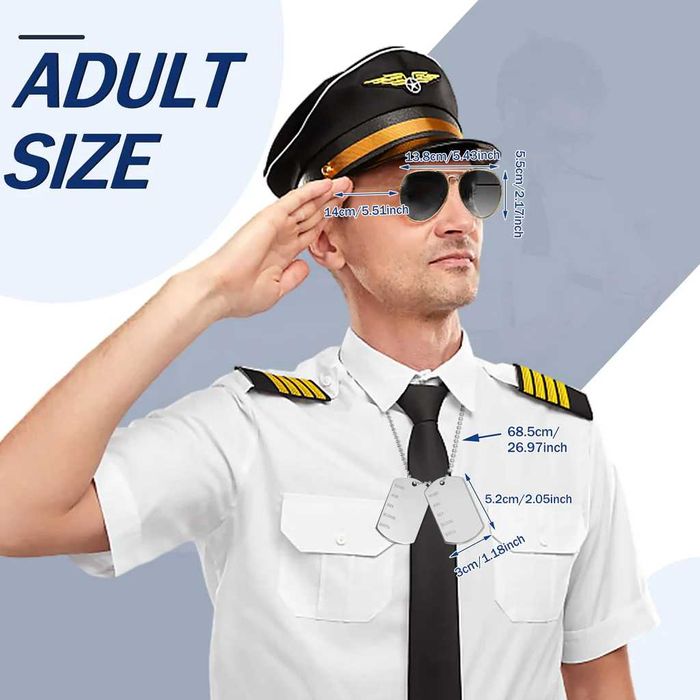 Set 12 ochelari de protectie solară stil aviator si colier