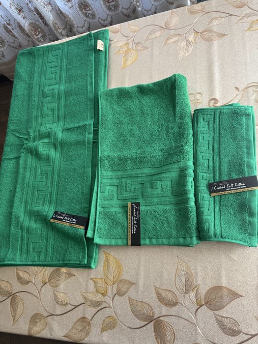 Set de 3 buc prosoape din bumbac, 70x130cm, 50x90cm si 30x50cm/ 500gr/mp