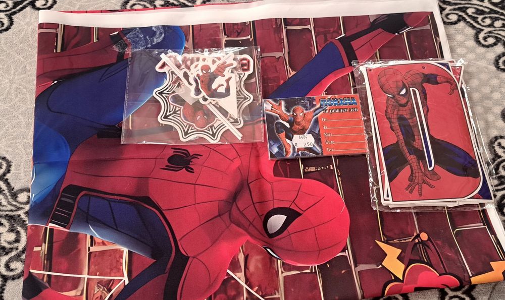 Платно, банер,топери, за украса на тема Спайдърмен