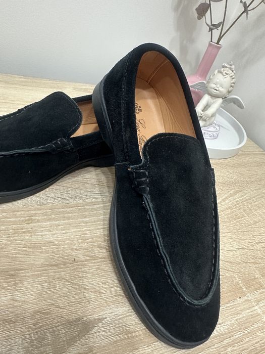 Лоферы, натуральная замша