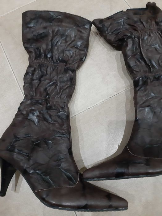 Ботуши ЕСТЕСТВЕНА Кожа "Ingiliz Shoes"с намачкан ефект!НОВИ! №36