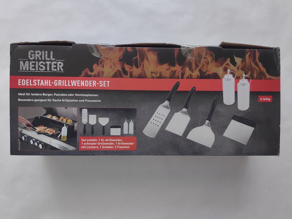Spatule din otel inoxidabil pentru grătar Grill Meister