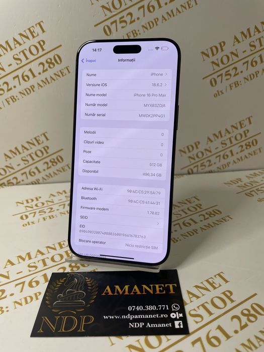 NDP Amanet Braila Iphone 16 Pro Max 512gb (44964)