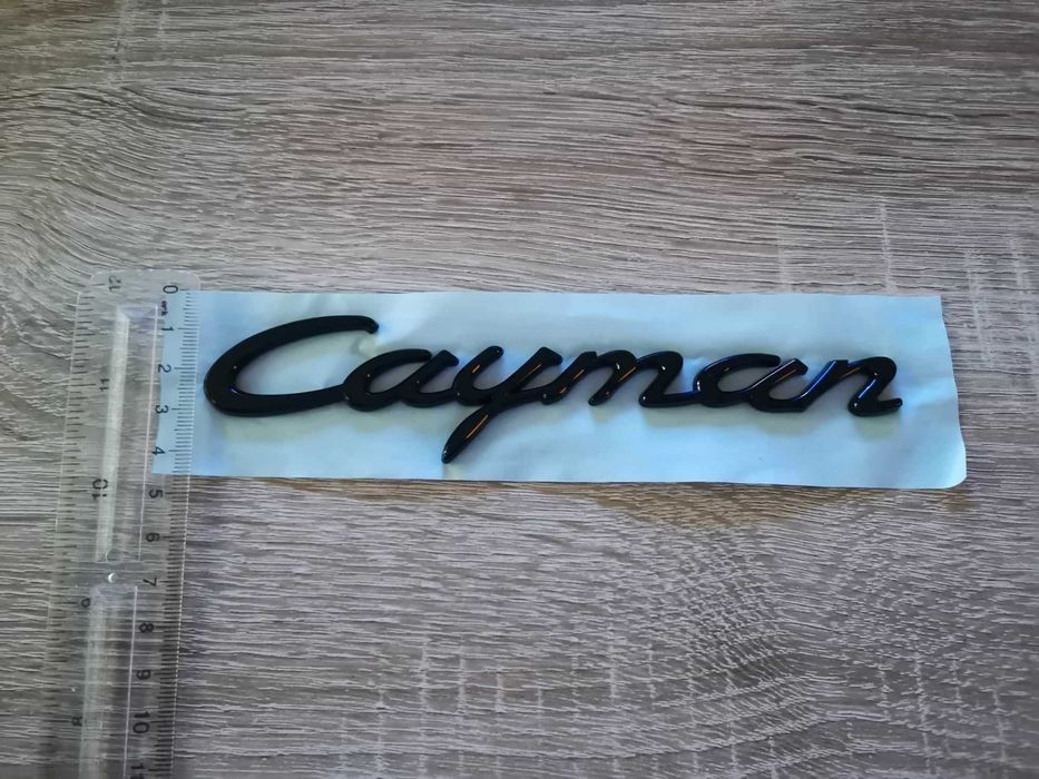 Порше Porsche Cayman черен гланц надпис емблема