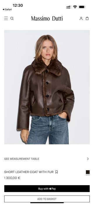 Palton Scurt cu 2 Fete Piele Naturala si Blana naturala 100% Originala