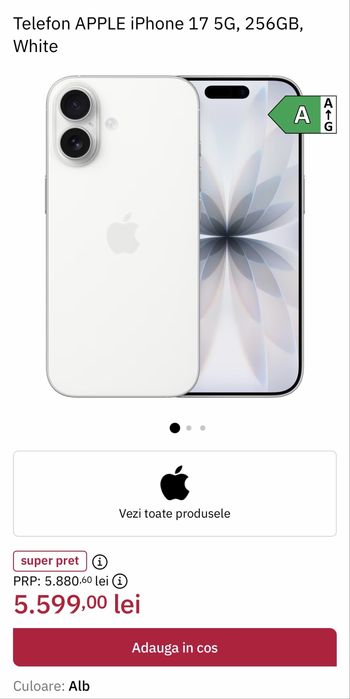 iPhone 17 Nou 256GB Factura Garantie 2 Ani  , iphone 17 Pro