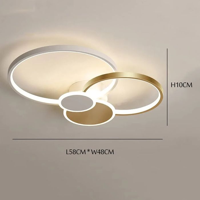 LED Плафон Кръгове с дистанционно таванно осветително тяло с две глави