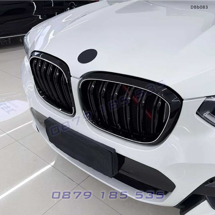 Двойни светещи LED бъбреци BMW G01 G02, черен гланц DBb083 двойни предни решетки с лед светлина бмв х3 х4