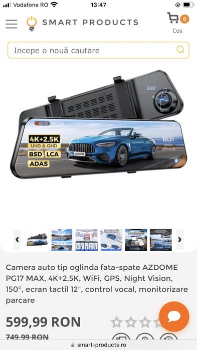 Camera auto tip oglinda touch screen + card micro usb 128
