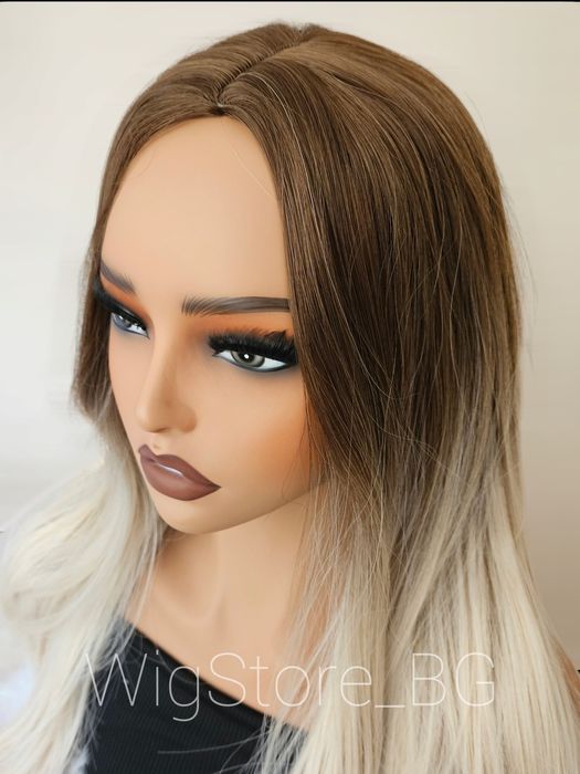 Руса омбре перука без бретон на леки вълни