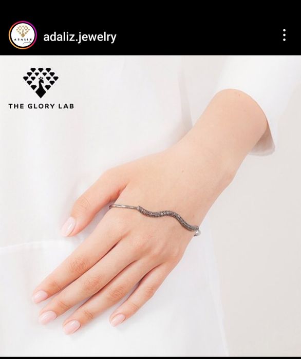 Браслет серебро родированная