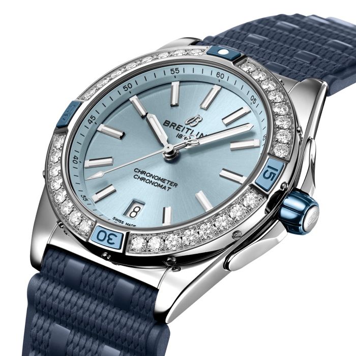 Дамски часовник Breitling Super Chronomat 38 Diamond Blue Dial
