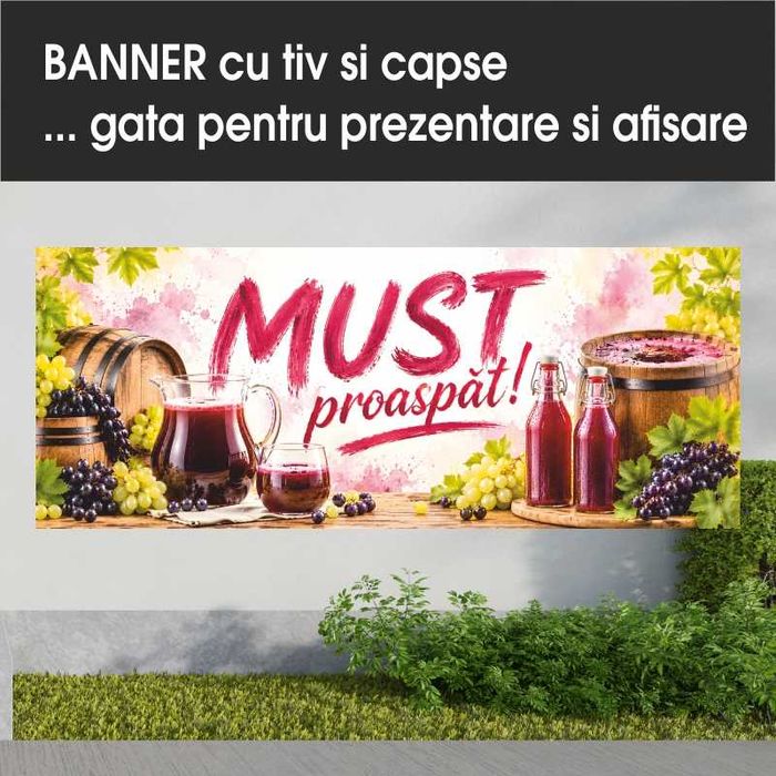 Bannere personalizate cu tematica MICI si BERE, PEPENI, MIERE, LANGOSI, MUST, HOT DOG si alte activitati