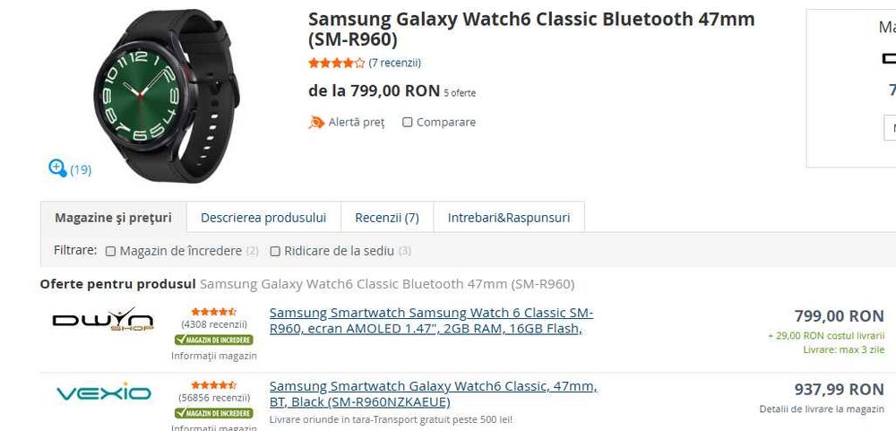 Samsung Galaxy Watch 6 Classic, NOU