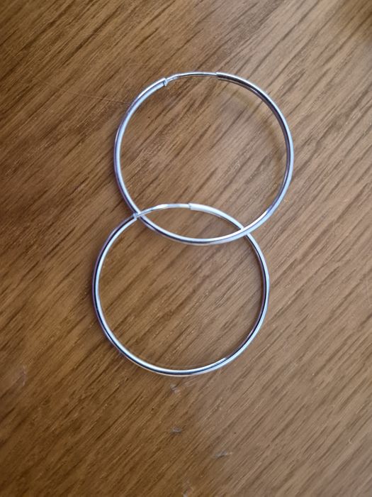 Дамски сребърни обеци халка