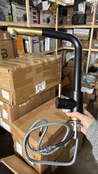 Robinet Bucatărie negru extensibil Nou