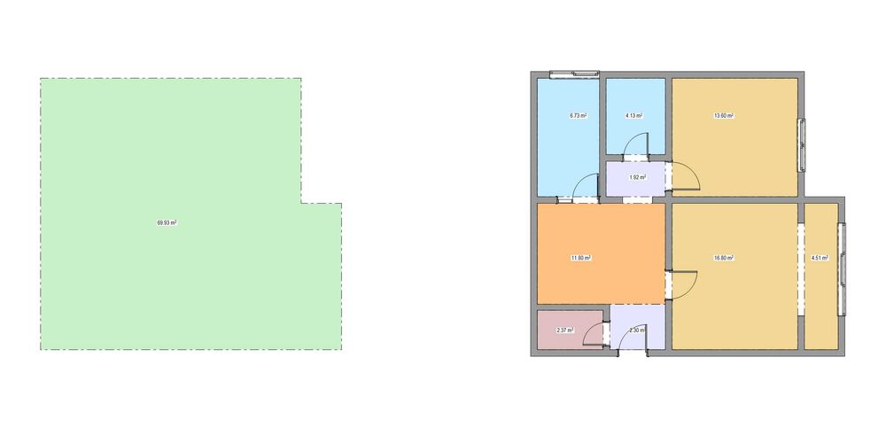Apartament 3 camere - 70 mp