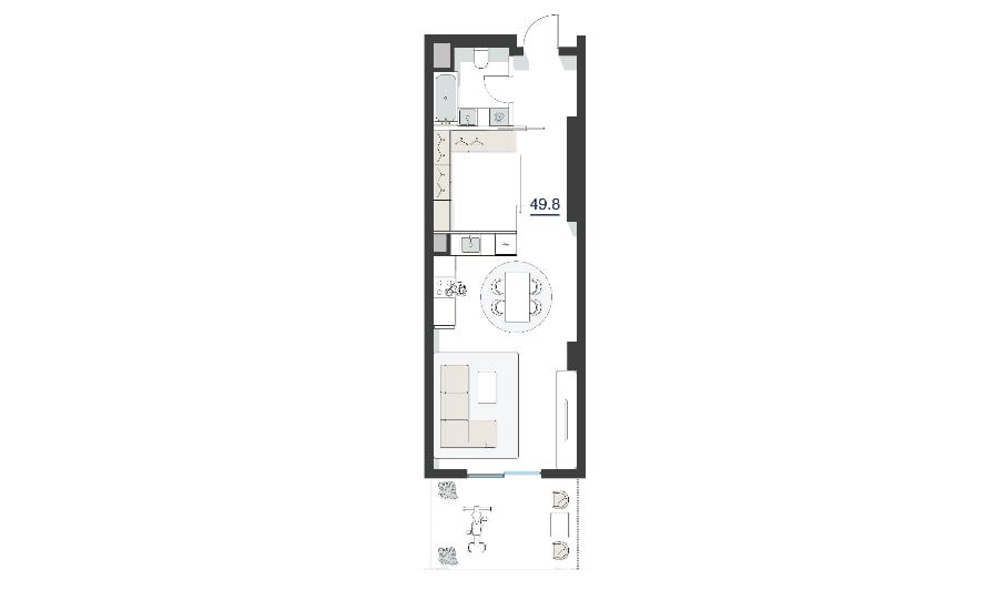 Срочна Продаётся !!!  ЖК. “NEST ONE”  2/3/51. 49,86м2. Вид на Хумо