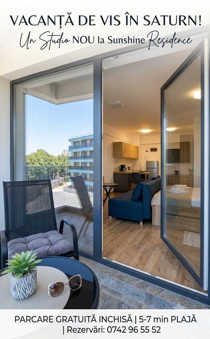 Studio Modern Saturn la 5 min de Mare - Bloc Nou, Parcare, Lift