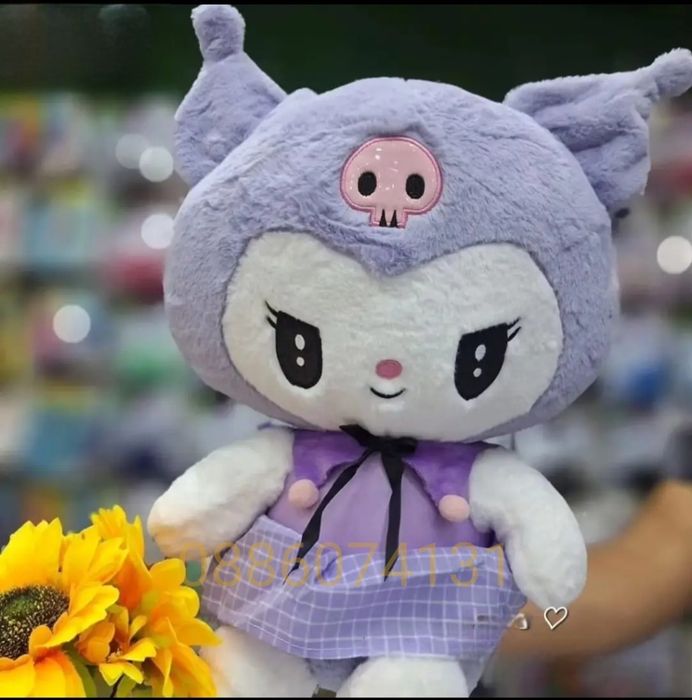 Hello Kitty Kuromi Плюшена играчка, Кити Куроми плюшени играчки, 45см