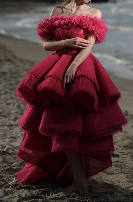 Бална розова рокля